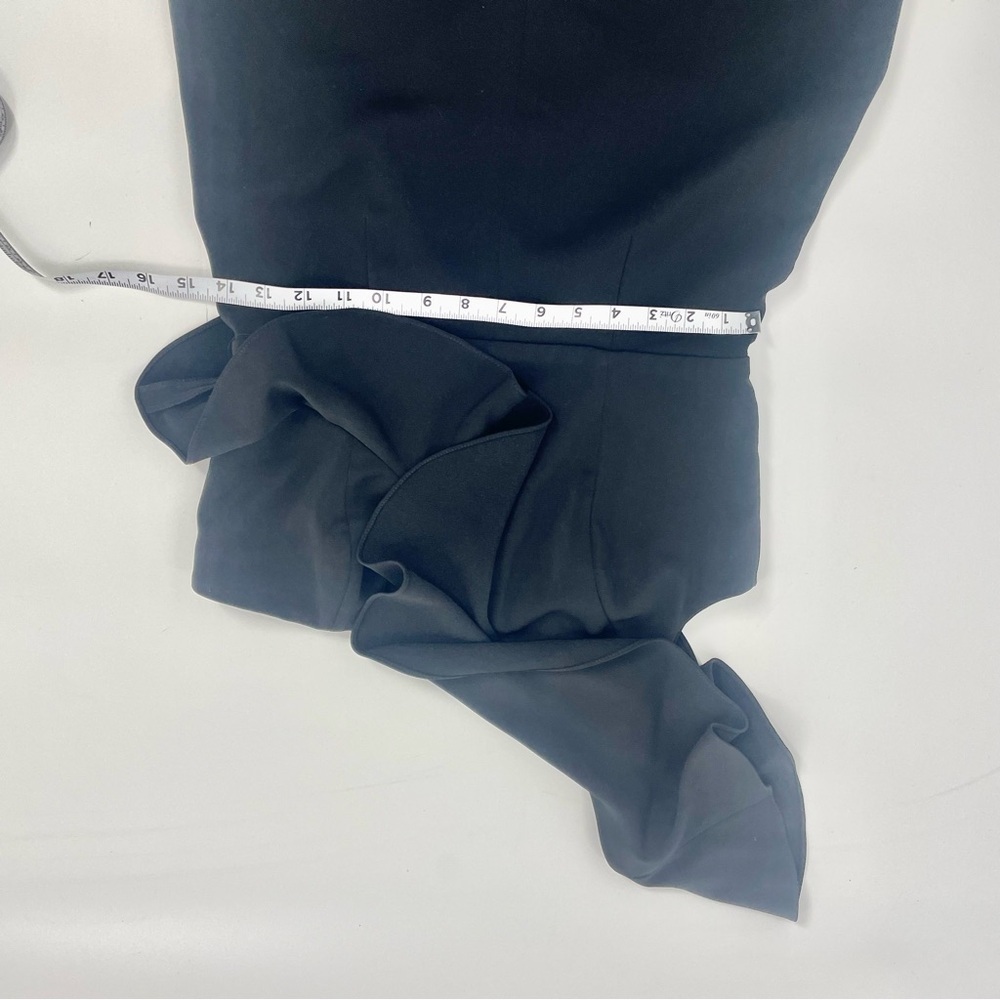 JAYGODFREY Hamilton One Shoulder Ruffle Black Wide Leg Classic‎ Jumpsuit Size 4 - Picture 13 of 16